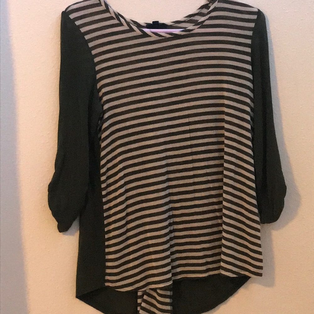 Green and White Striped Shirt